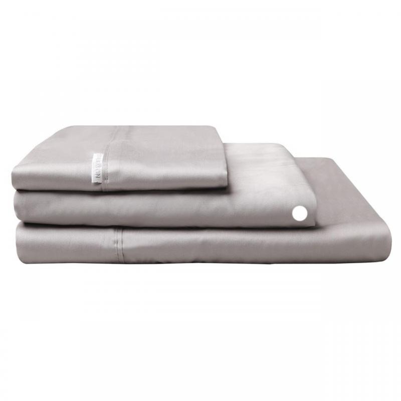 LOGAN & MASON EGYPTIAN COTTON FITTED PEWTER [SZ:Single]