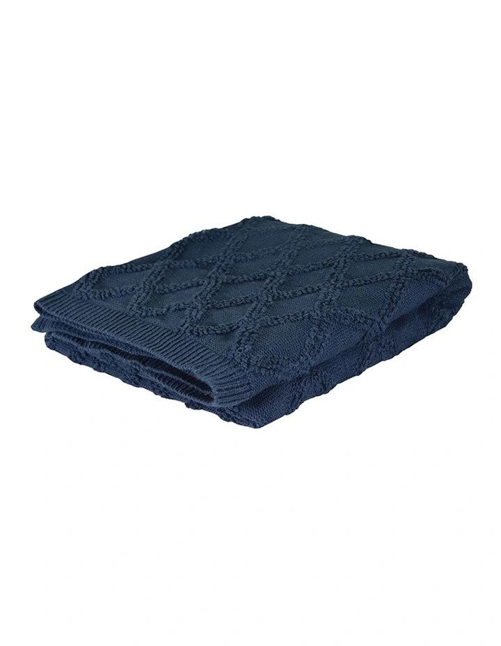 OTWAY DARK BLUE THROW 130X150CM