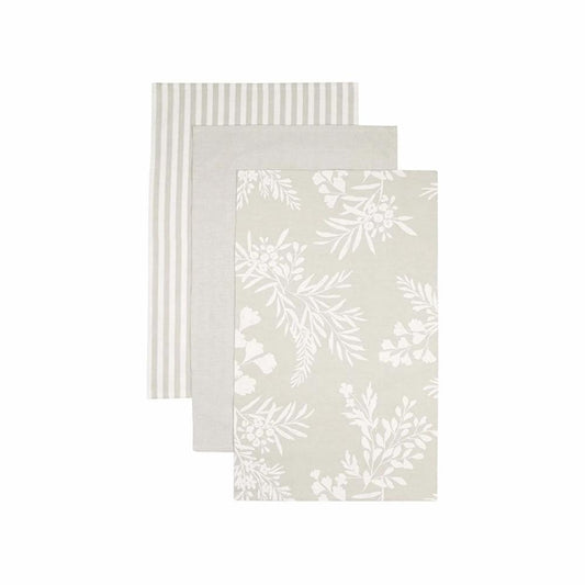 CARMEN NEUTRAL TEA TOWEL 3 PACK 45X70CM