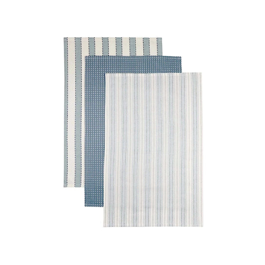 WOVEN SKY BLUE TEA TOWEL 3 PACK 45X70CM