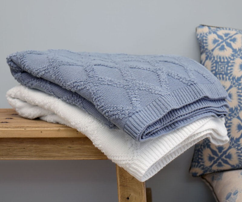 OTWAY LIGHT BLUE THROW 130X150CM