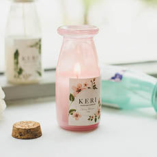 MILK BOTTLE CHERRY BLOSSOM CANDLE 