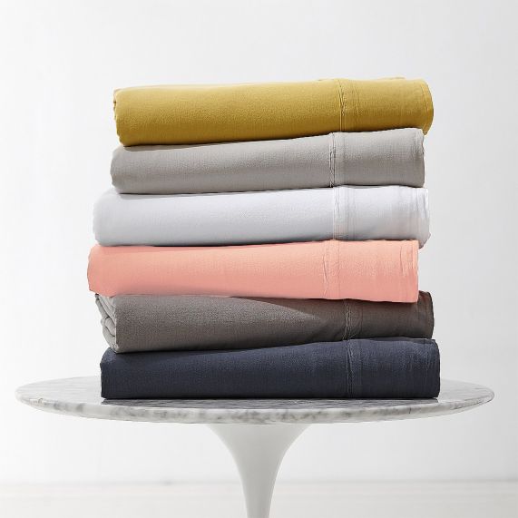 European Vintage Washed 100% Cotton Sheet Set Coal [SZ:Queen]