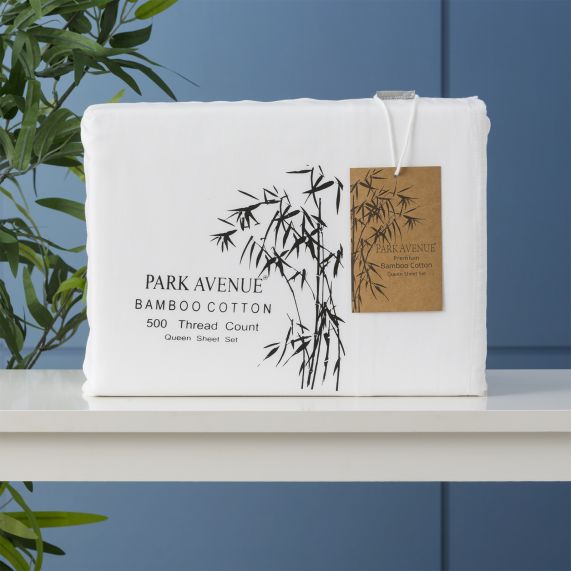 Park Avenue 500 Thread Count Bamboo Cotton Sheet Sets White [SZ:Single]