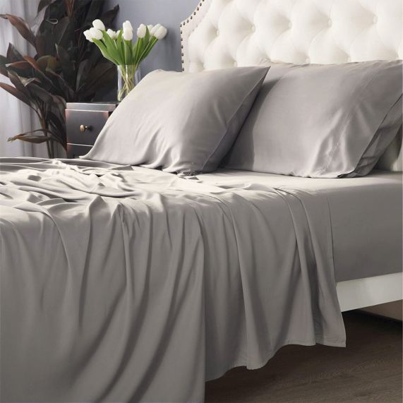 Park Avenue 500 Thread Count Bamboo Cotton Sheet Sets Pewter [SZ:Single]