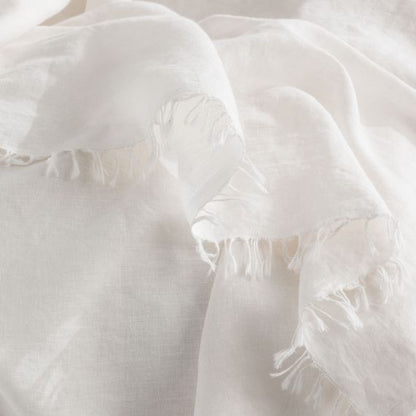 Cavallo 100 % Washed French Linen Throw 130 x 200 Cms White 