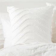 Wave 100% Cotton Chenille Tufted Quilt Cover Set White [SZ:European Pillowcase]