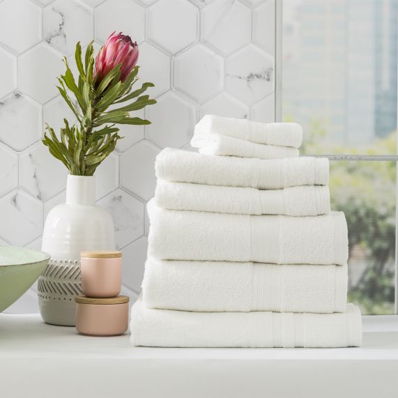 Stella 650 GSM Super Soft Bamboo Cotton Towel Collection White [SZ:Bath Towel]