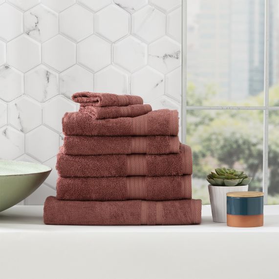 Stella 650 GSM Super Soft Bamboo Cotton Towel Collection Brick [SZ:Bath Towel]