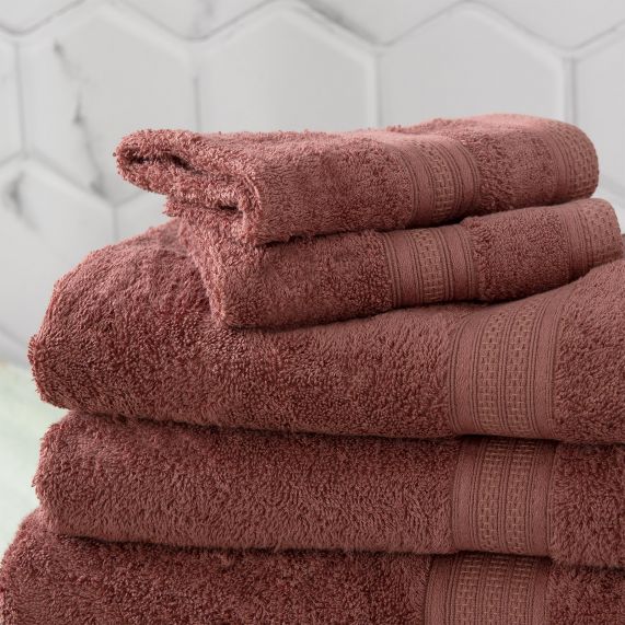 Stella 650 GSM Super Soft Bamboo Cotton Towel Collection Brick [SZ:Bath Towel]