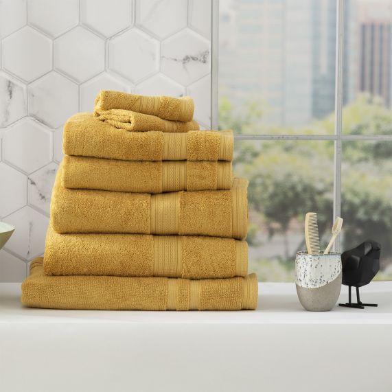 Stella 650 GSM Super Soft Bamboo Cotton Towel Collection Mustard [SZ:Bath Towel]