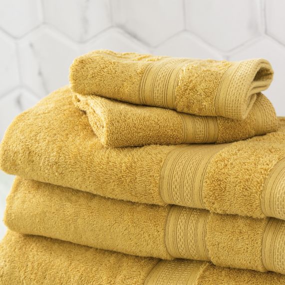 Stella 650 GSM Super Soft Bamboo Cotton Towel Collection Mustard [SZ:Bath Towel]