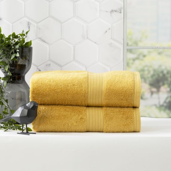 Stella 650 GSM Super Soft Bamboo Cotton Towel Collection Mustard [SZ:Bath Towel]