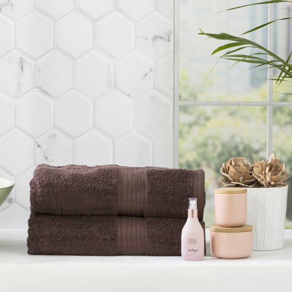 Stella 650 GSM Super Soft Bamboo Cotton Towel Collection Cocoa [SZ:Bath Sheet]