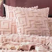 Riley Vintage Washed Cotton Chenille Tufted Quilt Cover Set Blush [SZ:European Pillowcase]