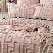 Riley Vintage Washed Cotton Chenille Tufted Quilt Cover Set Blush [SZ:European Pillowcase]