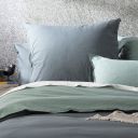 Essentials Vintage Stone washed reversible Quilt cover sets Mineral [SZ:European Pillowcase]