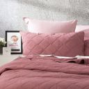 Attwood Vintage Stone Washed Cotton Quilted Coverlet Set Rose [SZ:Super King]