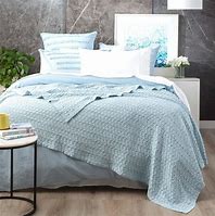 Renee Taylor Lexico Washed Cotton Textured Waffle Blankets Sky [SZ:Single/Double]