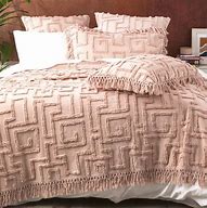 Renee Taylor Riley 100% Cotton Vintage Washed Tufted Bed Cover Set Blush Q/K