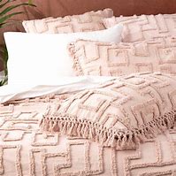 Renee Taylor Riley 100% Cotton Vintage Washed Tufted Bed Cover Set Blush Q/K