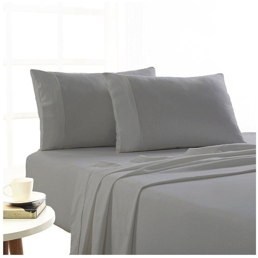 Park Avenue 175 GSM Egyptian Cotton Flannelette Sheet Set Ash [SZ:Single]