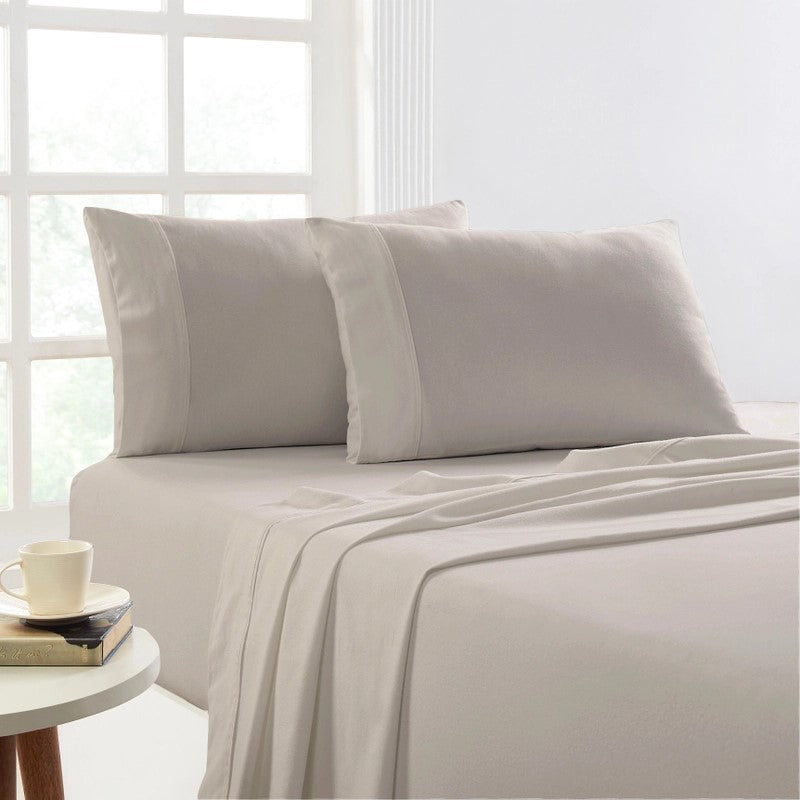 Park Avenue 175 GSM Egyptian Cotton Flannelette Sheet Set Sand [SZ:Single]