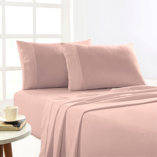 Park Avenue 175 GSM Egyptian Cotton Flannelette Sheet Set Rose [SZ:Single]