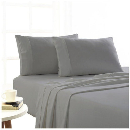 Park Avenue 175 GSM Egyptian Cotton Flannelette Sheet Set Ash [SZ:Queen Mega]