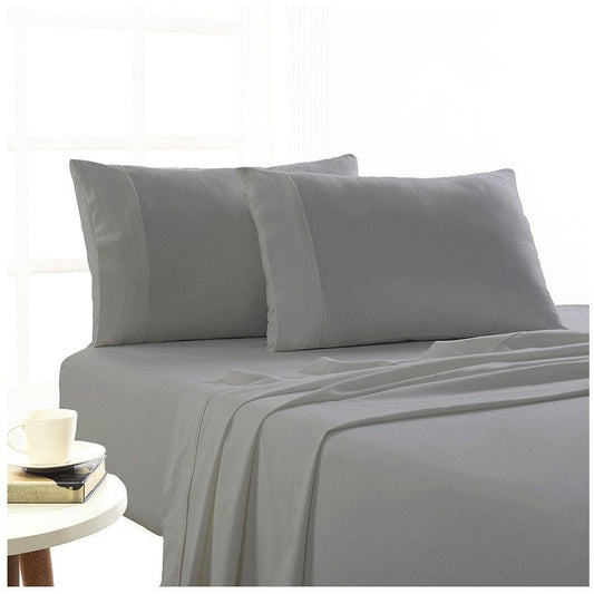 Park Avenue 175 GSM Egyptian Cotton Flannelette Sheet Set Ash [SZ:Super King]