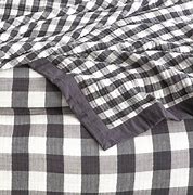 Renee Taylor Gingham Washed Cotton Yarn Dyed Revesible Textured Blanket  Ash [SZ:Single/Double]