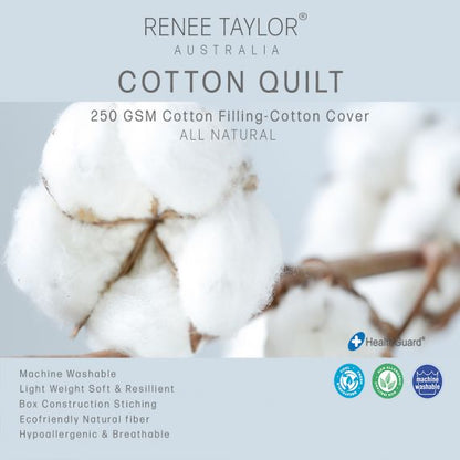 Renee Taylor Premium Light Weight All Cotton Quilt  Bedding [SZ:Single]