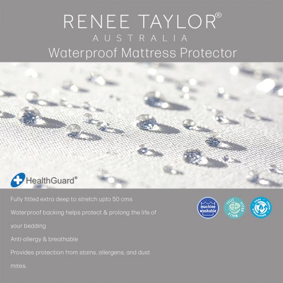 Renee Taylor Premium Waterproof Mattress Protector White [SZ:Single]