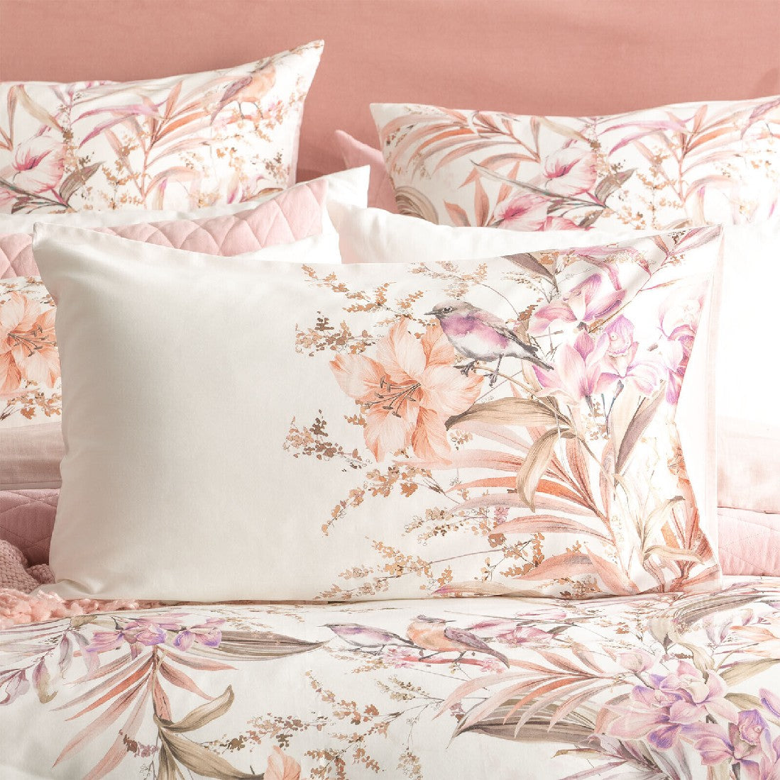 Renee Taylor 300 TC Cotton Reversible Quilt cover sets Grevillea Chiffon [SZ:Double]