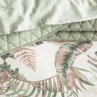 Renee Taylor 300 TC Cotton Reversible Quilt cover sets Palm Cove Pearl [SZ:Double]