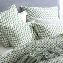 Renee Taylor 300 TC Cotton Reversible Quilt cover sets Chessboard Sage [SZ:Double]