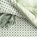 Renee Taylor 300 TC Cotton Reversible Quilt cover sets Chessboard Sage [SZ:Double]