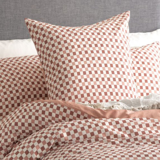 Renee Taylor 300 TC Cotton Reversible Chessboard Cedar [SZ:European Pillowcase]