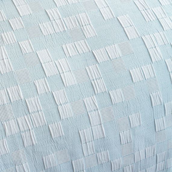 RENEE TAYOR JERVIS CHECKS JACQUARD QUILT COVER FRENCH BLUE [SZ:Queen]