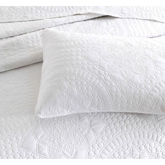 RENEE TAYLOR BERLIN JACQUARD COVERLET SET STONE [SZ:Single/Double]