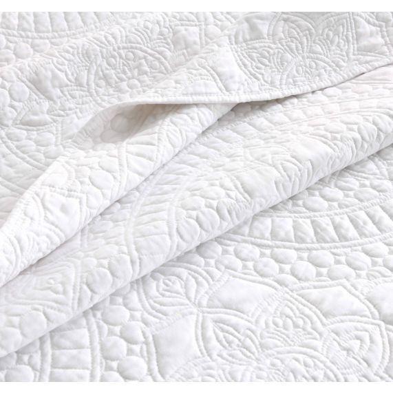 RENEE TAYLOR BERLIN JACQUARD COVERLET SET STONE [SZ:Queen/King]